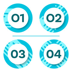 Four vector buttons with numbers