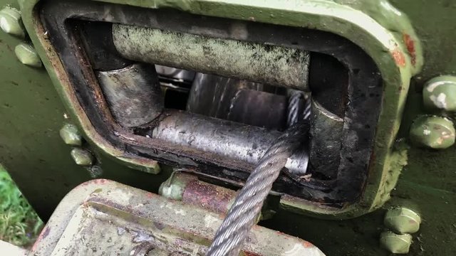 Winch at off-road car auto