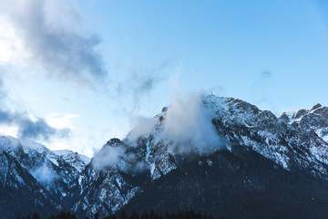 Fantastic clouds in bucegi Mou tains, Caraiman, Busteni ,Romania