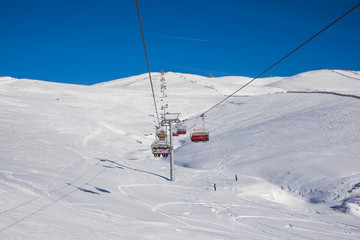 Fototapeta na wymiar Winter ski resort at Cota 2000 , Sinaia , Romania