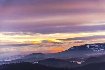 Morning clouds at the sunrise