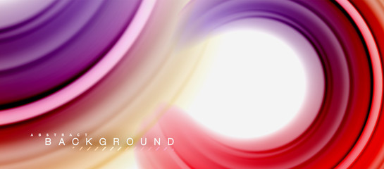 Rainbow fluid abstract swirl shape, twisted liquid colors design, colorful marble or plastic wavy texture background, multicolored template for business or technology presentation or web brochure