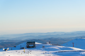 Winter landscape in Carpathian Mountains
