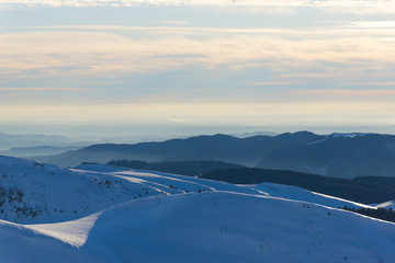 Fototapeta na wymiar Winter landscape in Carpathian Mountains