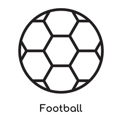 Fototapeta premium Football icon vector sign and symbol isolated on white background, Football logo concept