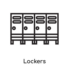 Lockers icon vector sign and symbol isolated on white background, Lockers logo concept