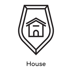 House icon vector sign and symbol isolated on white background, House logo concept