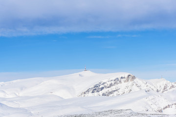 Fototapeta na wymiar Snow Mountains in Bucegi mountains