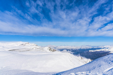 Snow Mountains in Bucegi mountains