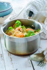 Prawn, fennel and rocket risotto