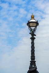 Fototapeta na wymiar Street Lamp on South Bank of River Thames, London, England, UK