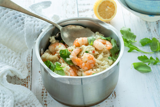 Prawn, fennel and rocket risotto