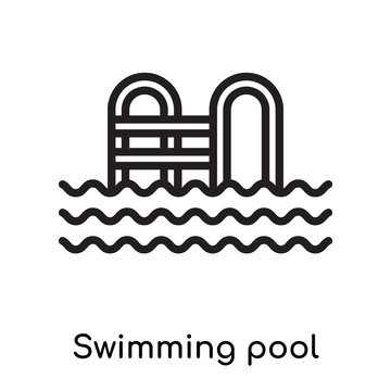 Swimming pool icon vector sign and symbol isolated on white background, Swimming pool logo concept