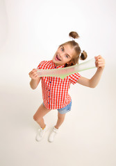 A teenage girl and the green slime