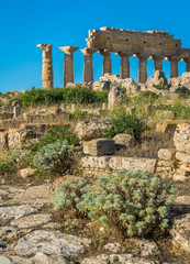 Ruins in Selinunte, archaeological site and ancient greek town in Sicily, Italy.