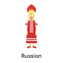 Russian icon vector sign and symbol isolated on white background, Russian logo concept