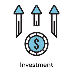 Investment icon vector sign and symbol isolated on white background, Investment logo concept