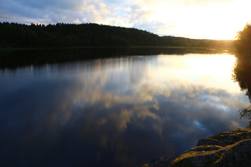 sunset over the lake