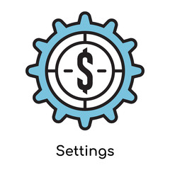Settings icon vector sign and symbol isolated on white background, Settings logo concept