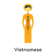 Vietnamese icon vector sign and symbol isolated on white background, Vietnamese logo concept