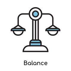 Balance icon vector sign and symbol isolated on white background, Balance logo concept