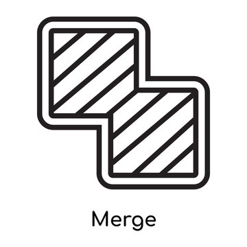 Merge icon vector sign and symbol isolated on white background, Merge logo concept