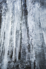 Icicles on the rocks
