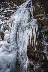 Icicles on the rocks