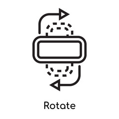 Fototapeta premium Rotate icon vector sign and symbol isolated on white background, Rotate logo concept