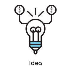 Idea icon vector sign and symbol isolated on white background, Idea logo concept