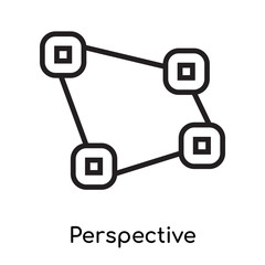 Perspective icon vector sign and symbol isolated on white background, Perspective logo concept