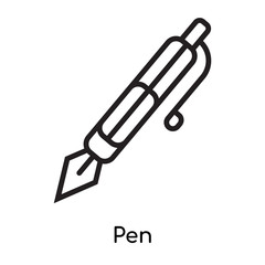 Fototapeta premium Pen icon vector sign and symbol isolated on white background, Pen logo concept