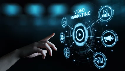 Foto op Plexiglas Video Marketing Advertising Businesss Internet Network Technology Concept © Sikov