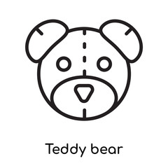Teddy bear icon vector sign and symbol isolated on white background, Teddy bear logo concept