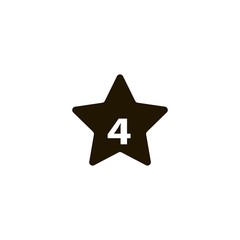 Four star hotel icon. flat design