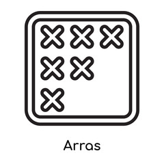 Fototapeta premium Arras icon vector sign and symbol isolated on white background, Arras logo concept