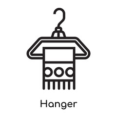 Hanger icon vector sign and symbol isolated on white background, Hanger logo concept