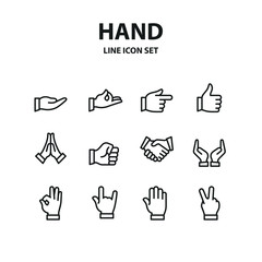 Hand Icon Set Illustration Vector