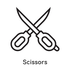 Scissors icon vector sign and symbol isolated on white background, Scissors logo concept