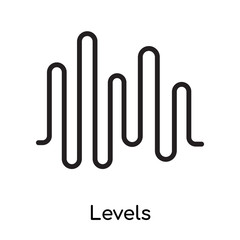 Levels icon vector sign and symbol isolated on white background, Levels logo concept