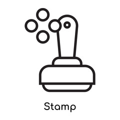 Stamp icon vector sign and symbol isolated on white background, Stamp logo concept