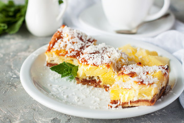 Homemade pineapple and coconut bars