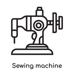 Sewing machine icon vector sign and symbol isolated on white background, Sewing machine logo concept