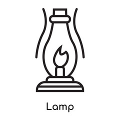 Lamp icon vector sign and symbol isolated on white background, Lamp logo concept
