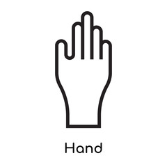 Hand icon vector sign and symbol isolated on white background, Hand logo concept
