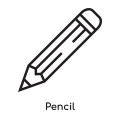 Pencil icon vector sign and symbol isolated on white background, Pencil logo concept