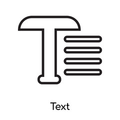 Text icon vector sign and symbol isolated on white background, Text logo concept