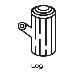Log icon vector sign and symbol isolated on white background, Log logo concept