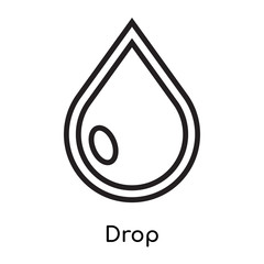 Drop icon vector sign and symbol isolated on white background, Drop logo concept