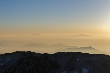 雄山から望む夕景